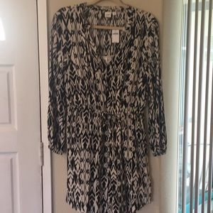 Gap ladies LS print dress NWT SZ S
